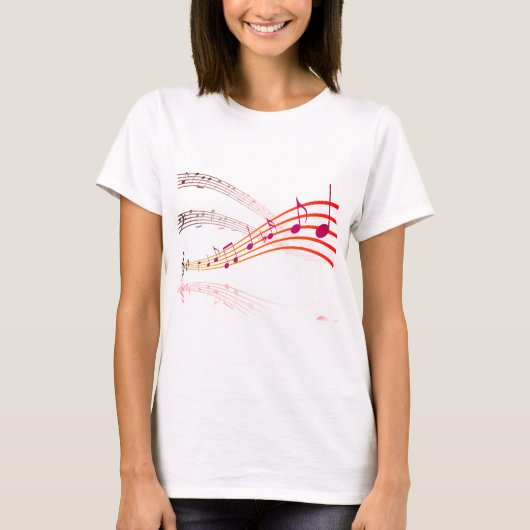 Muziek, noten, sleutel t-shirt (Voorkant)