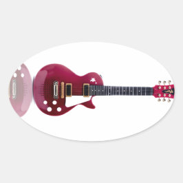 Muziek Noten Snaarinstrumenten Gitaar Vrede Liefde Ovale Sticker