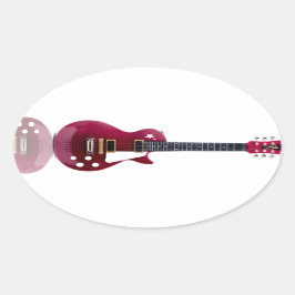 Muziek Noten Snaarinstrumenten Gitaar Vrede Liefde Ovale Sticker