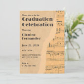  muziek notitie afstuderen kaart (Staand voorkant)