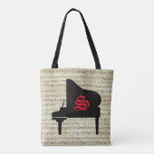 Muziek Notitie Canvas tas Piano Muziek Thema (Achterkant)