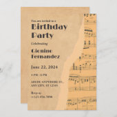  muziek notitie verjaardag kaart (Voorkant / Achterkant)