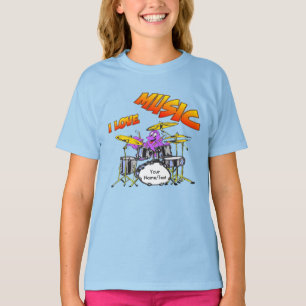 Muziek Octopus Blauw Kinder T-shirt