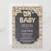 Muziek Oh Baby shower Rustic Baby's Breath Floral Kaart (Voorkant)
