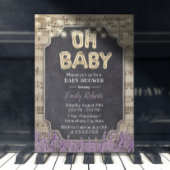 Muziek Oh Baby shower Rustic Lavender Floral Kaart