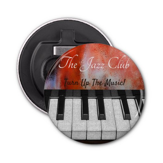 Muziek omhoog zetten button flesopener (Voorkant)