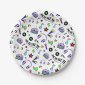 Muziek omhoog zetten papieren bordje (Voorkant)