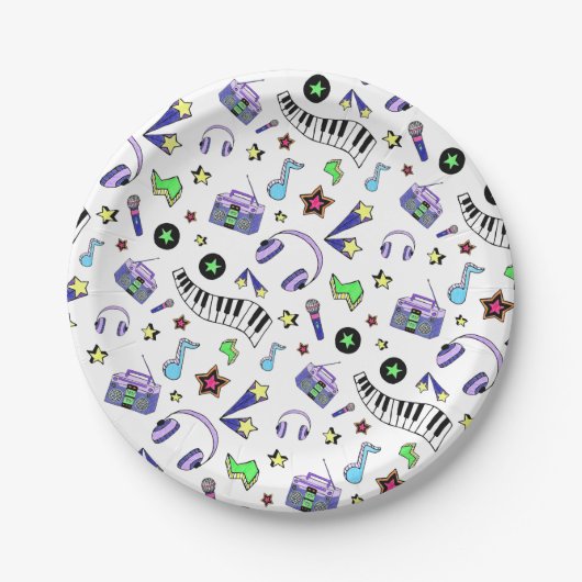 Muziek omhoog zetten papieren bordje (Voorkant)