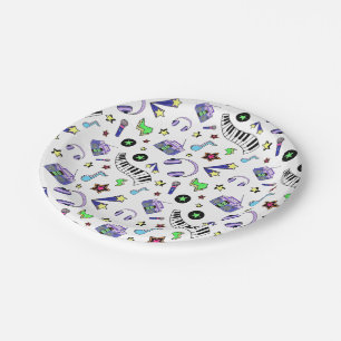 Muziek omhoog zetten papieren bordje