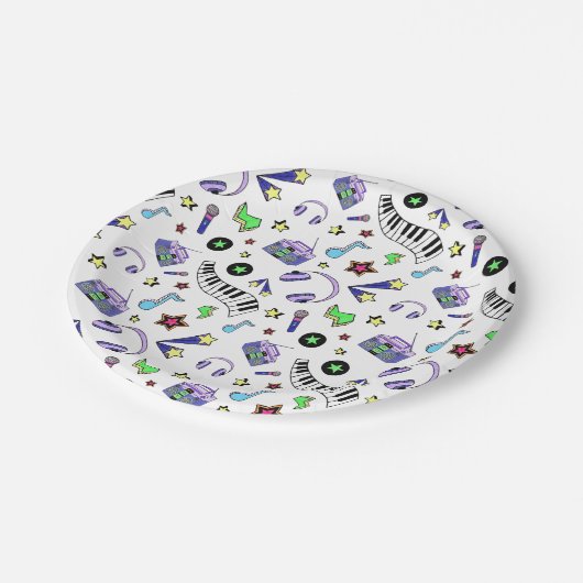 Muziek omhoog zetten papieren bordje (Gekanteld)