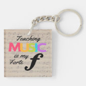 Muziek onderwijzen is mijn forte Humor muziekdocen Sleutelhanger (Achterkant)
