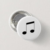 Muziek One Black Beam Note, Ronde Button 3,2 Cm (Voorkant /achterkant)