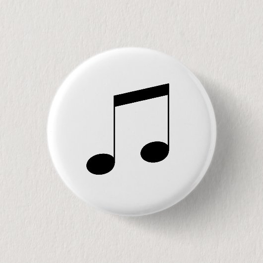 Muziek One Black Beam Note, Ronde Button 3,2 Cm (Voorkant)