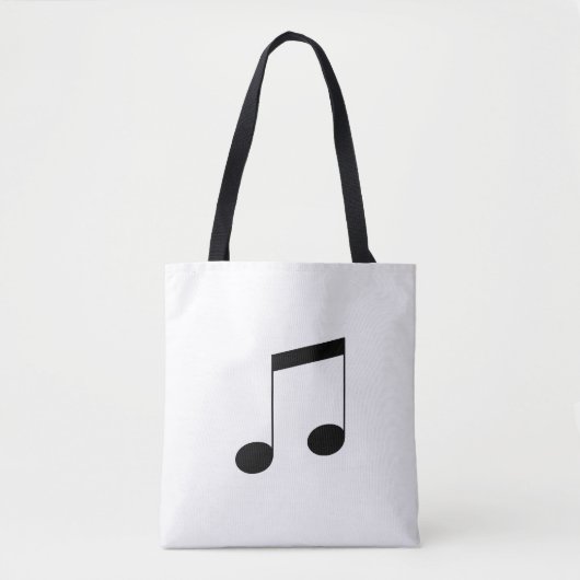 Muziek One Black Beam Note, Tote Bag (Voorkant)