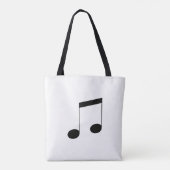 Muziek One Black Beam Note, Tote Bag (Achterkant)