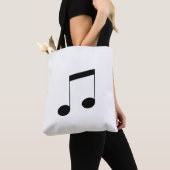 Muziek One Black Beam Note, Tote Bag (Dichtbij)