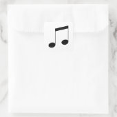 Muziek One Black Beam Note, Vierkante Sticker (Tas)