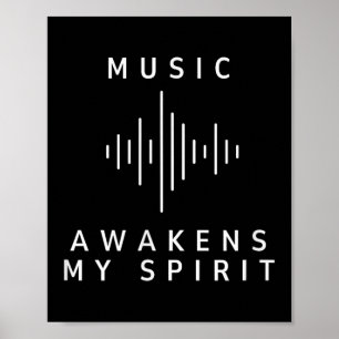 Muziek Ontwaakt Mijn Geest Inspirerende Muziek Lie Poster