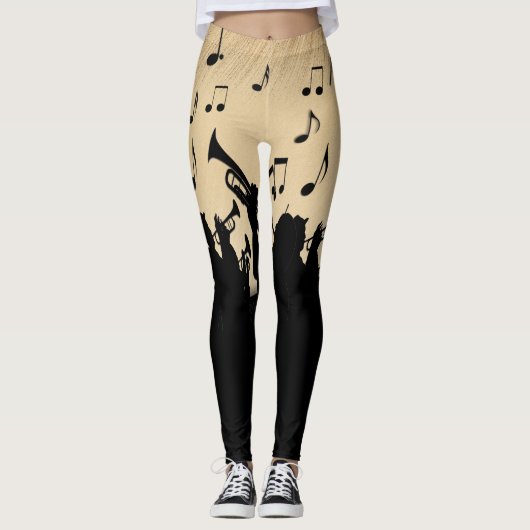 Muziek ontwerp Rustic voor Horn Section Leggings (Voorkant)
