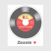 Muziek oorworm 45 vinyl plaat single gepersonalise sticker (Vel)