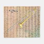 Muziek op  pagina's met een trombone fleece deken (Voorkant (Horizontaal))
