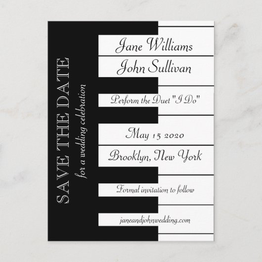 Muziek op piano-toetsenbord met de indruk dat je d aankondigingskaart (Voorkant)