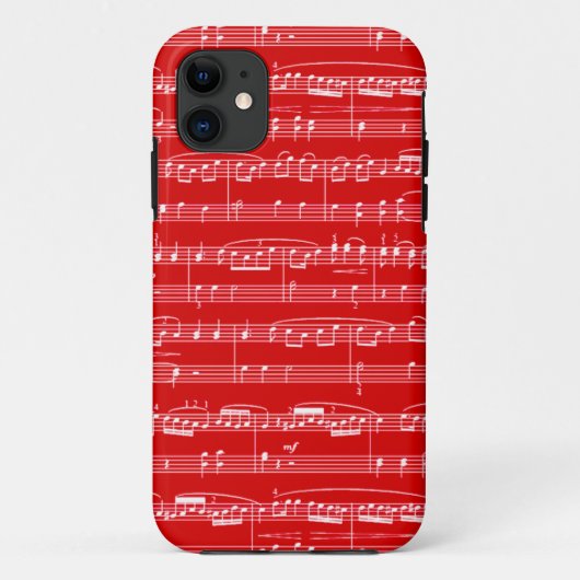 muziek op rode vellen Case-Mate iPhone case (Achterkant)