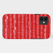muziek op rode vellen Case-Mate iPhone case (Achterkant (horizontaal))