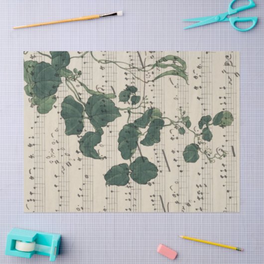 Muziek op  vellen laat afstotend papier (Craft)