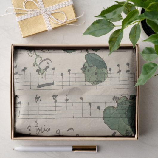 Muziek op  vellen laat afstotend papier (Geschenk)