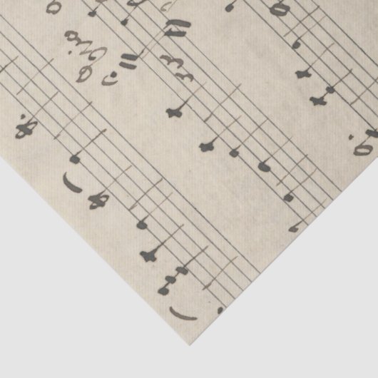 Muziek op  vellen laat afstotend papier (Detail)