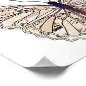 Muziek op  vellen - Poster met vlinder (Hoek)