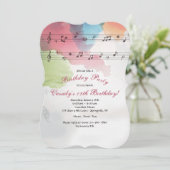 Muziek op Waterverf Paper Invitation Kaart (Staand voorkant)