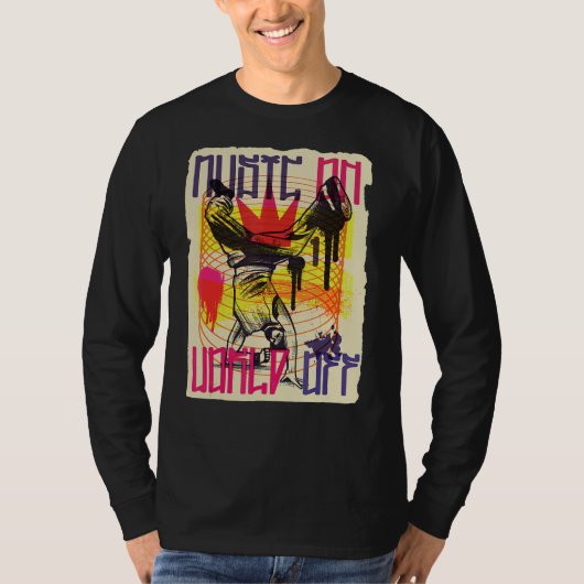 Muziek op World of Break Dancing T-shirt (Voorkant)