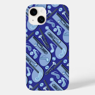 Muziek Opgemerkt Trombone BluePattern Case-Mate iPhone 14 Hoesje
