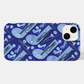 Muziek Opgemerkt Trombone BluePattern Case-Mate iPhone Case (Achterkant (horizontaal))