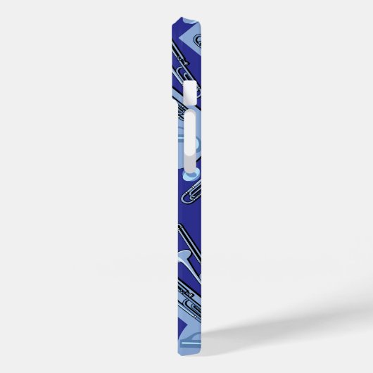 Muziek Opgemerkt Trombone BluePattern Case-Mate iPhone Case (Achterkant / Links)