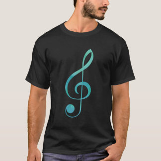 Muziek Opmerking Blauwgroen Waterverf cadeau voor  T-shirt
