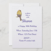 Muziek Opmerking Vogel Thema Verjaardag Custom Inv Kaart (Achterkant)