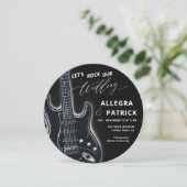 Muziek Opnemen All One Photo QR Rock Onze bruiloft Kaart (Staand voorkant)