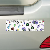 Muziek opvijzelen bumpersticker (Op auto)