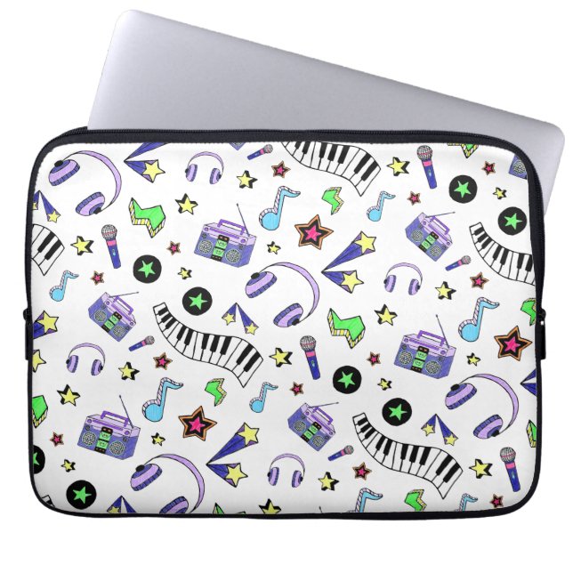 Muziek opvijzelen laptop sleeve (Voorkant)