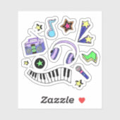 Muziek opvijzelen sticker (Vel)
