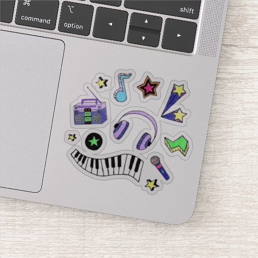 Muziek opvijzelen sticker (Detail)