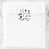 Muziek opvijzelen vierkante sticker (Tas)
