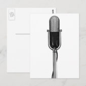 muziek, oude, gefashioned Retro-microfoon Briefkaart (Voorkant / Achterkant)