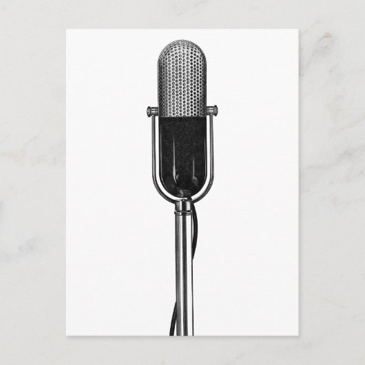 muziek, oude, gefashioned Retro-microfoon Briefkaart (Voorkant)