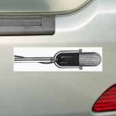 muziek, oude, gefashioned Retro-microfoon Bumpersticker (Op auto)