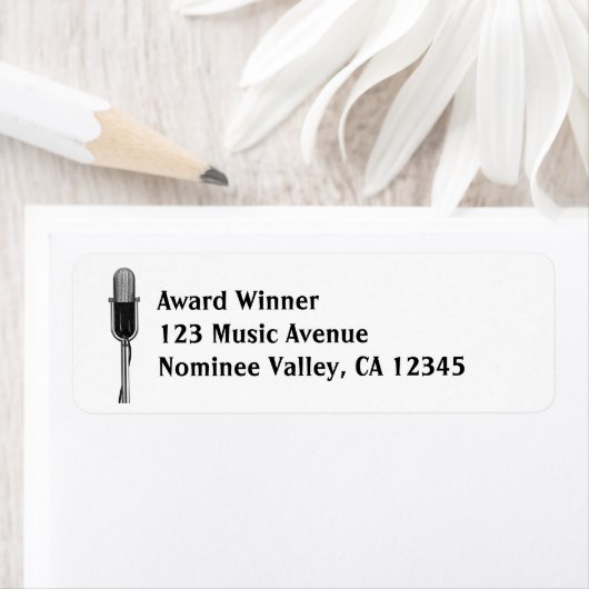  muziek, oude, gefashioned Retro-microfoon Etiket (Insitu)