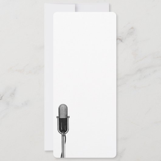  muziek, oude, gefashioned Retro-microfoon Kaart (Achterkant)